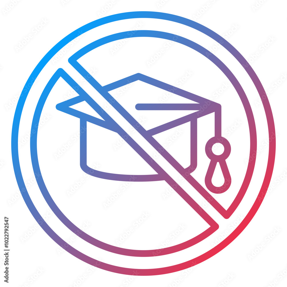 No Education icon style No Education icon style