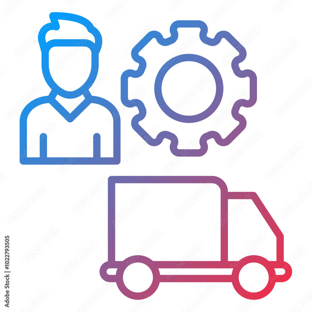 Supply Chain Management icon style Supply Chain Management icon style