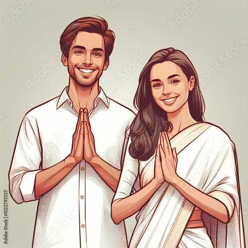 couple with heart, ayubowan, svagata he, welcome,  sinhala and tamil new year, namasthe photo