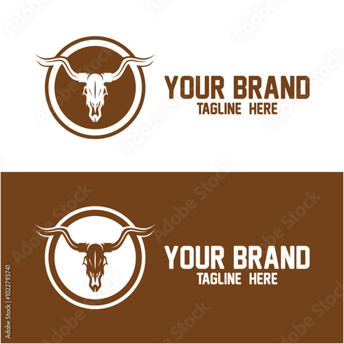 Logo cowboy rodeo. Retro Rodeo logo with equestrian silhouette. Wild west vintage rodeo badge. Vector illustration.