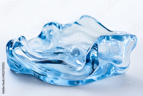 Wallpaper Mural Blue Transparent melted piece of acrylic, plastic isolated on white background Torontodigital.ca