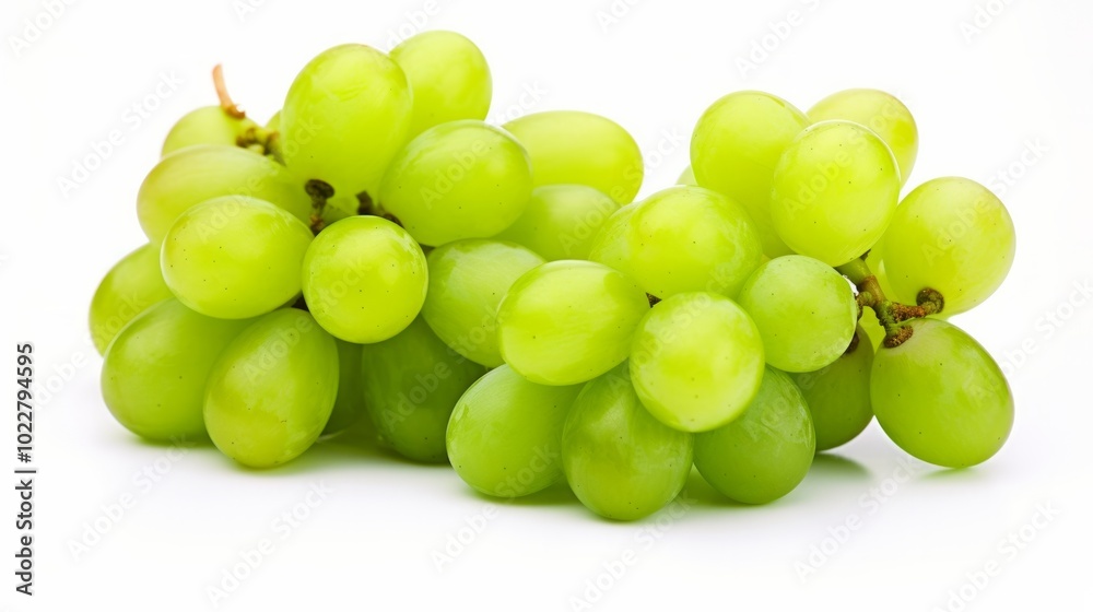 Shine green muscat grape isolated on white background. Neural network ai generated art Shine green muscat grape isolated on white background. Neural network ai generated art