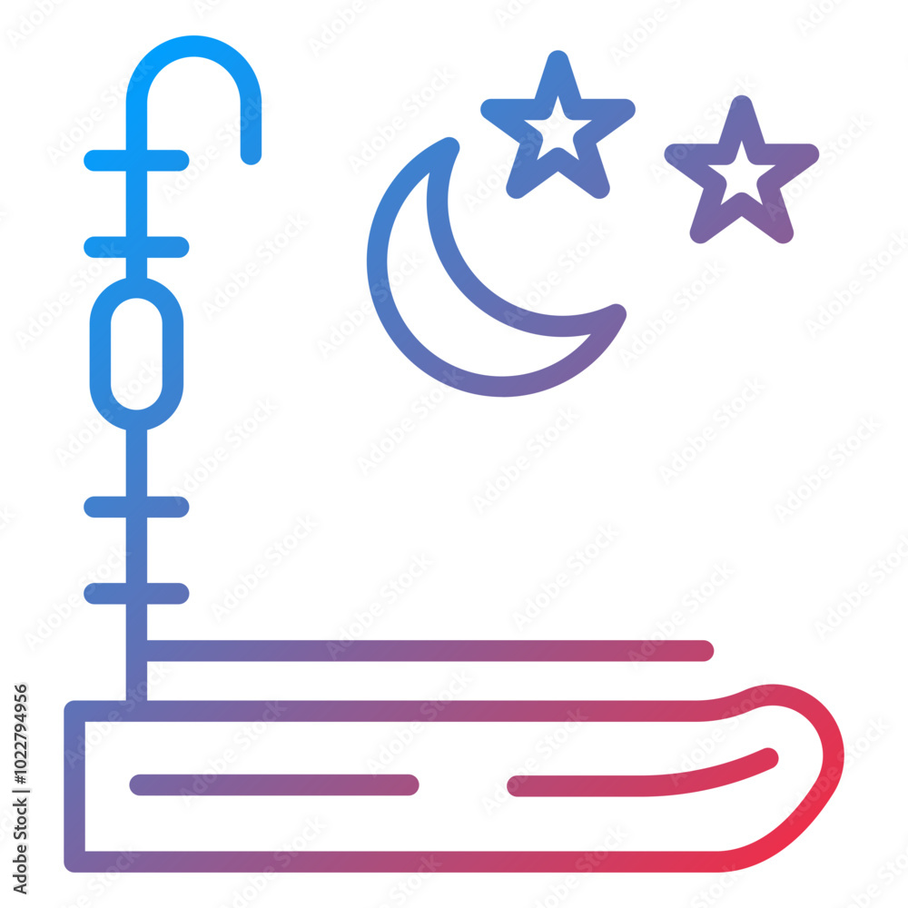 Obraz premium Night Skiing icon style