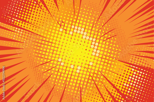 Comic Book Explosion Background With Stars