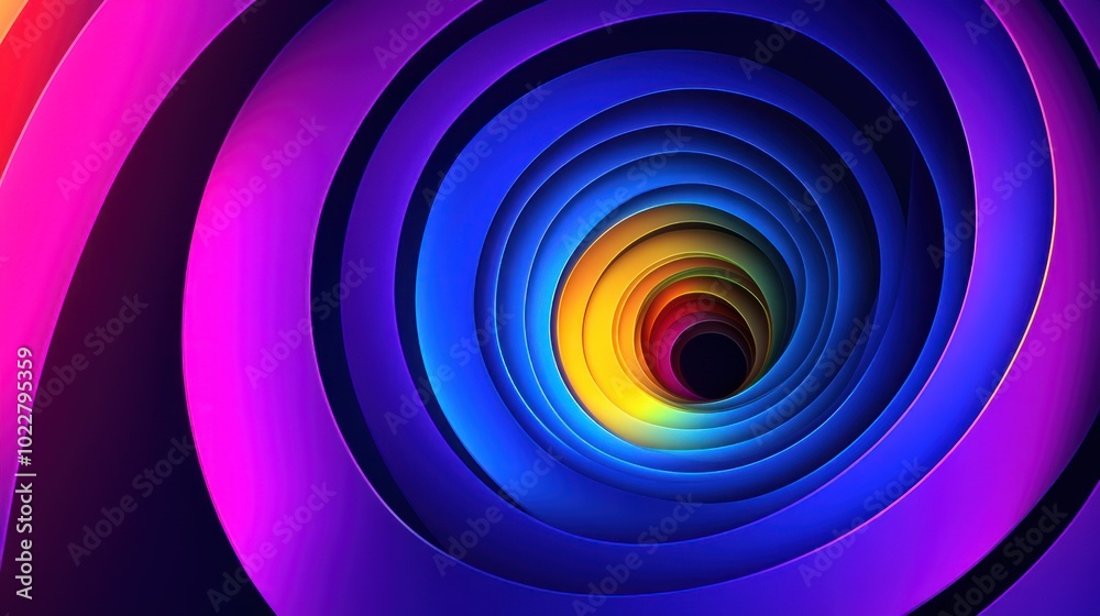 A vibrant, swirling pattern of colors creating a hypnotic, abstract tunnel effect. A vibrant, swirling pattern of colors creating a hypnotic, abstract tunnel effect.