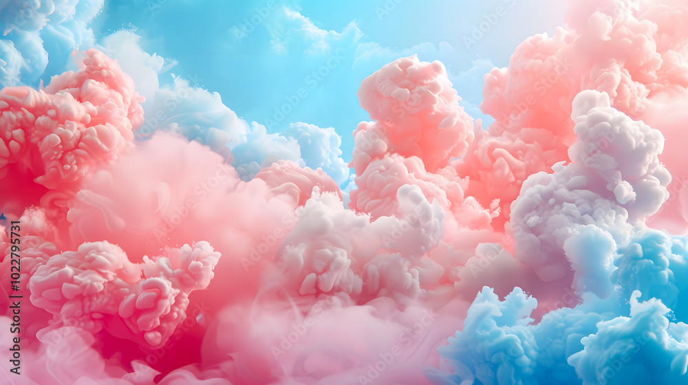 Fototapeta premium Colorful cotton candy in soft pastel color background