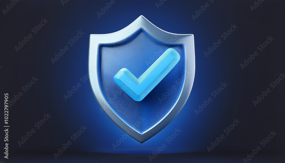 A blue shield with a checkmark, representing security, protection, and reliability in a digital context. A blue shield with a checkmark, representing security, protection, and reliability in a digital context.