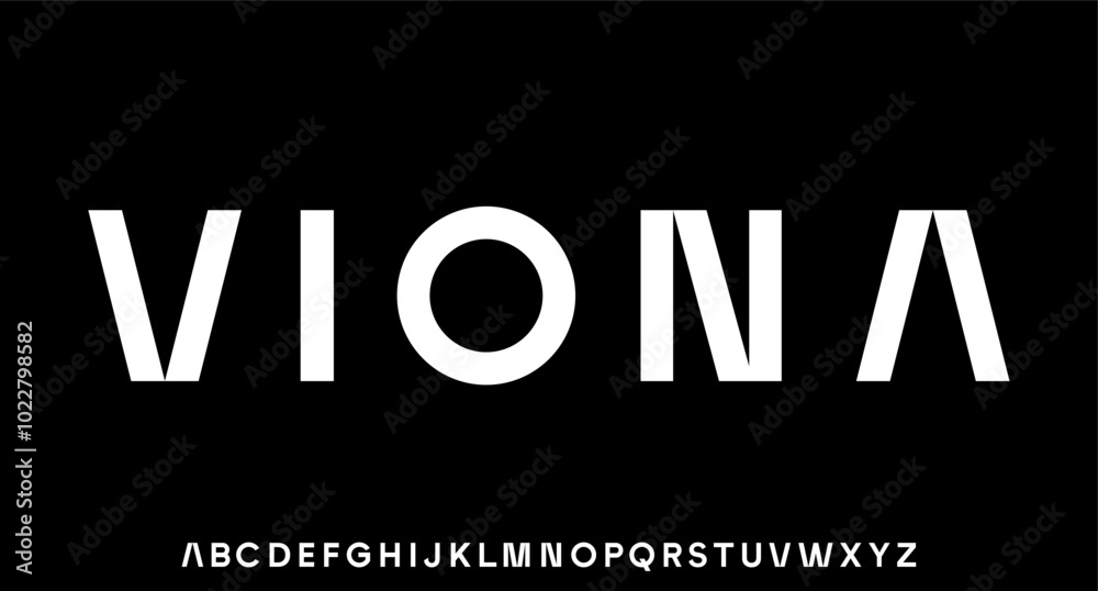 Obraz premium VIONA. modern unik vector font