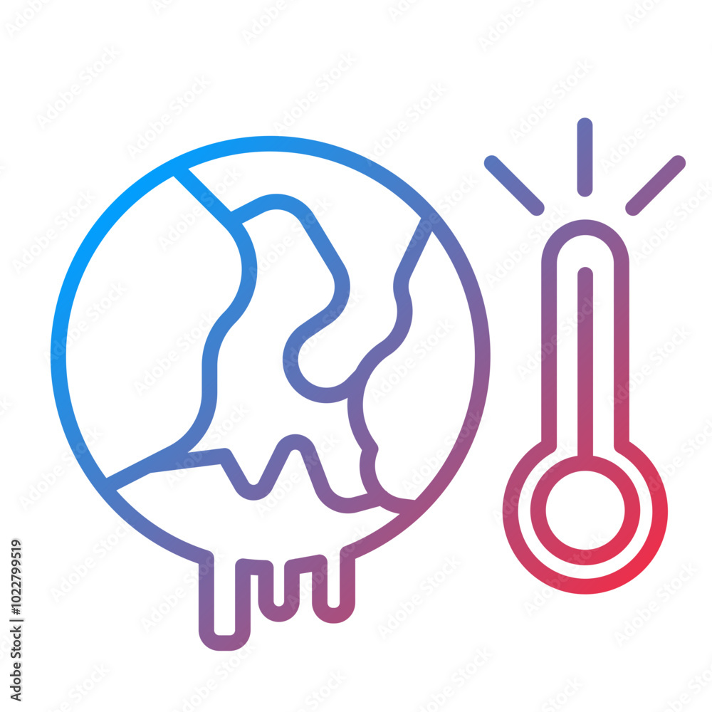 Obraz premium Global Warming icon style