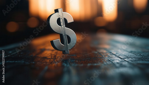Illustration of a shrinking dollar sign