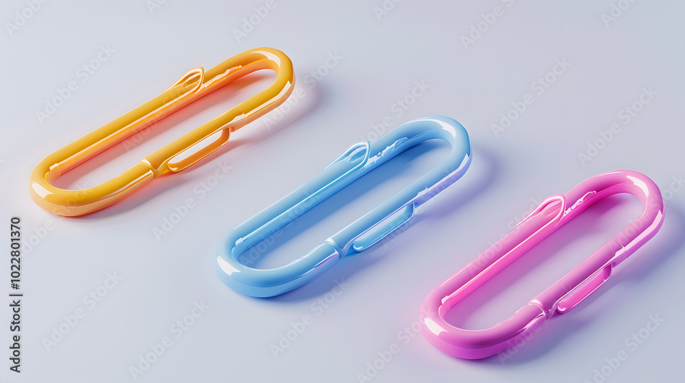 Paperclip icons Stationery 3D