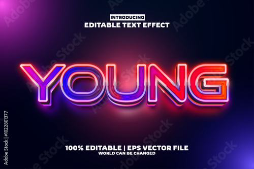 Young New editable text effect in new modern trend style