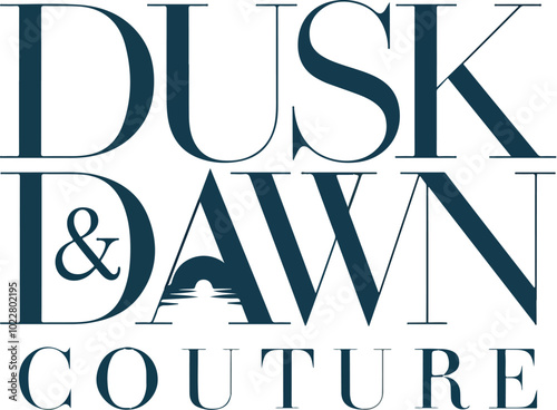 Clothing store logo design in the style of lettermark named Dusk & Dawn Couture. Generative AI.