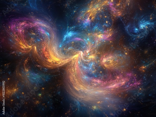 Abstract digital fractal pattern showcasing a fantasy space theme