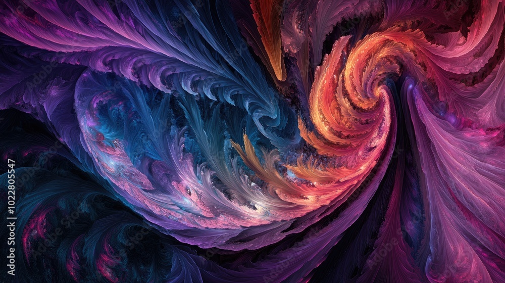 Abstract digital fractal featuring a decorative fantasy design template Abstract digital fractal featuring a decorative fantasy design template