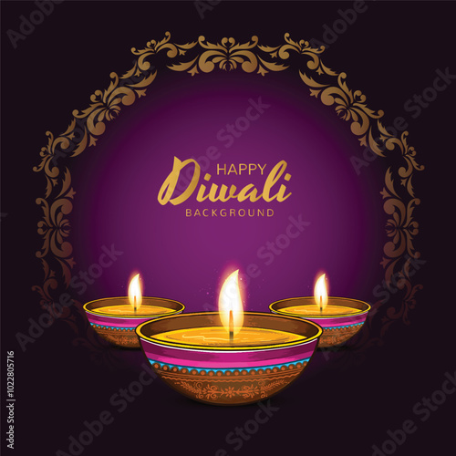 Happy diwali festival of light celebration card background