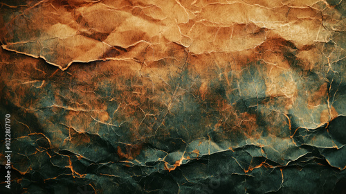 textured background of folded toned paper with vintage design.