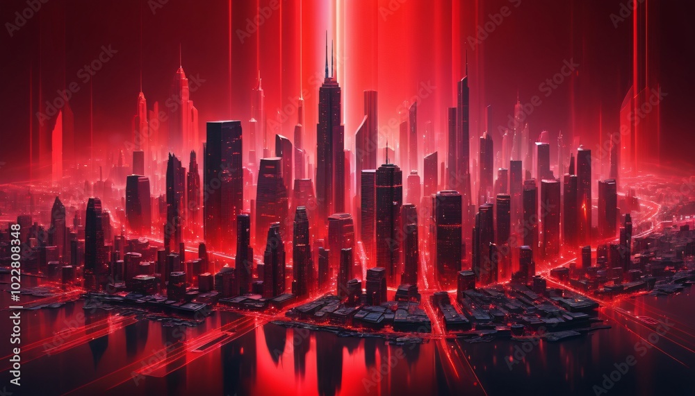 Futuristic cityscape with holographic Futuristic cityscape with holographic