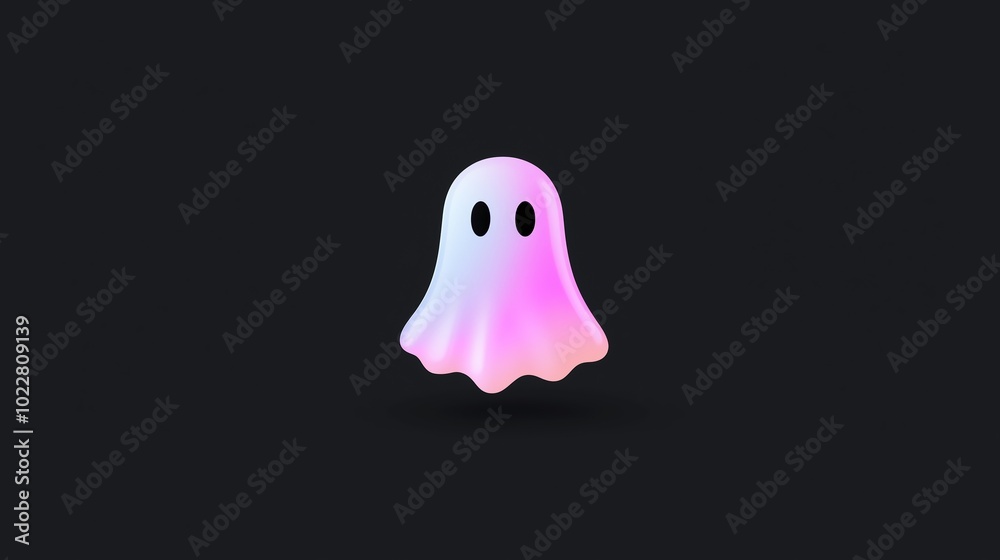 Stylized ghost icon, set against a black background, giving a playful and spooky Halloween feel. Halloween concept. Stylized ghost icon, set against a black background, giving a playful and spooky Halloween feel. Halloween concept.