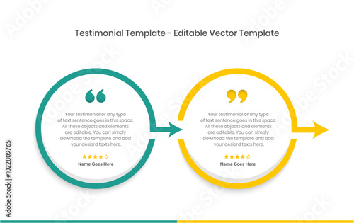 Creative Testimonial Editable Vector template, Empty speech bubbles, What our Clients Say, Quote, Review, Feedback, Infographic Template, Label, editable text box layout design, recommendation note