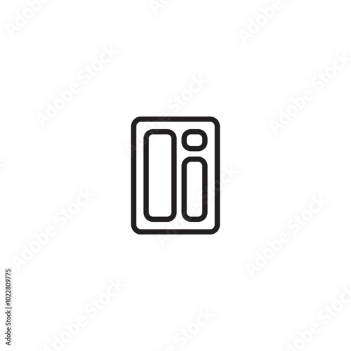 Bento box icon. Lunch box symbol. Food container. Bento box with compartments. Minimalist food icon.
