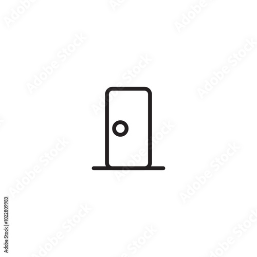 Door icon. Entrance symbol. Doorway graphic. Closed door icon. Simple line art door.