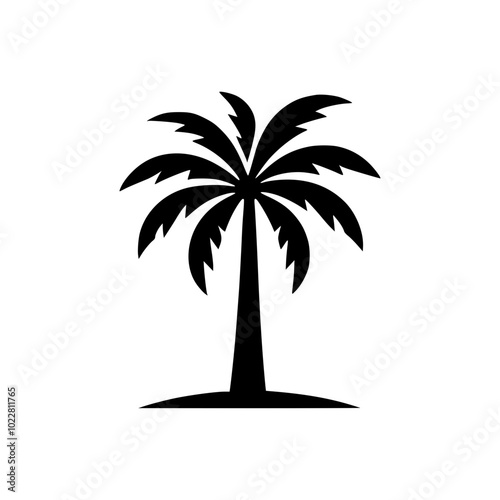 Palm tree logo style silhouette Victor illustration with white background 