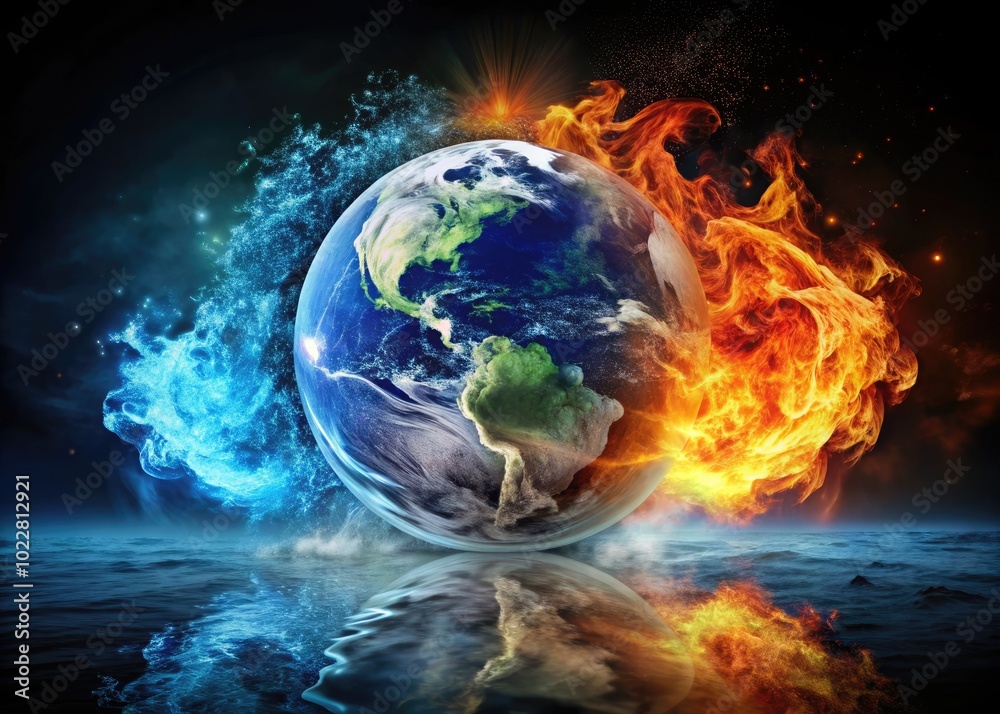 Symbolic Representation of Earth, Air, Fire, and Water Elements in a Creative Design Format Symbolic Representation of Earth, Air, Fire, and Water Elements in a Creative Design Format