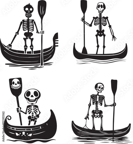 Skeletons Rowing Boats