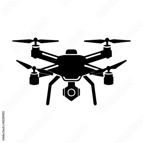 Vector drone icon black symbol. silhouette vector illustration