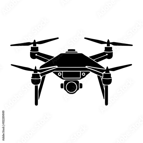 Vector drone icon black symbol. silhouette vector illustration