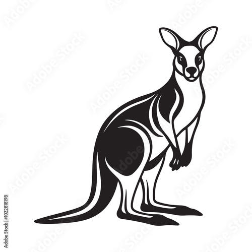 Customizable Kangaroo Vector Graphics.