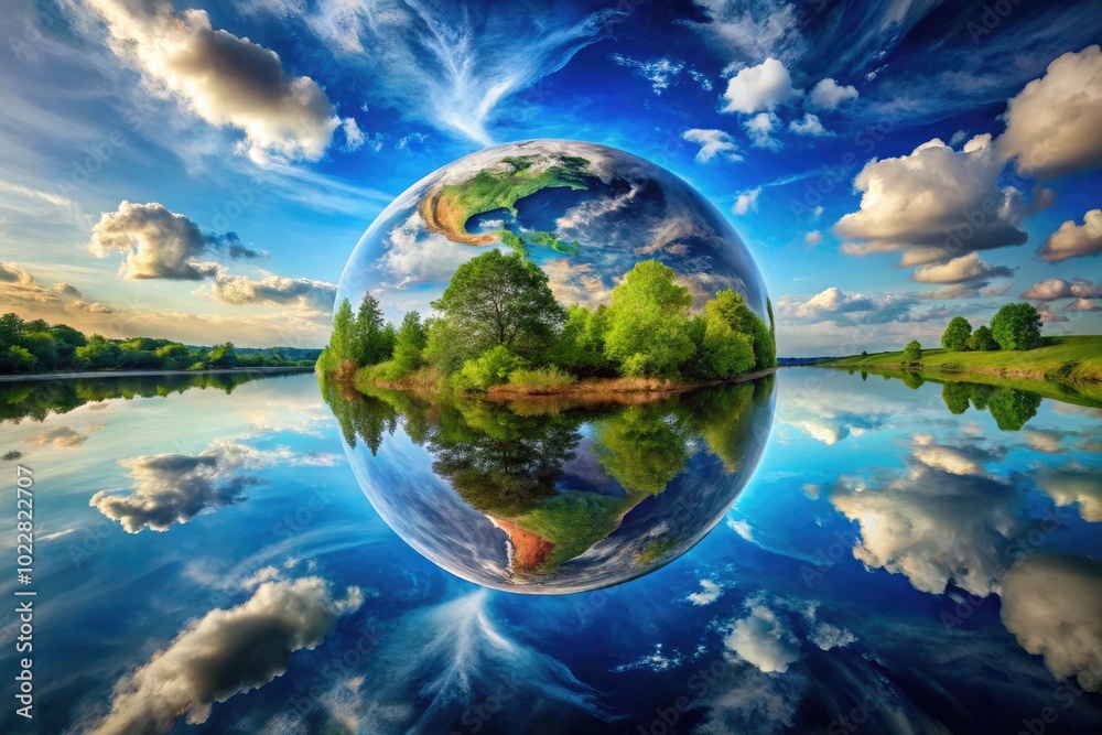 Tranquil Balance in Nature: Harmonious Elements of Earth, Water, and Sky in Perfect Alignment Tranquil Balance in Nature: Harmonious Elements of Earth, Water, and Sky in Perfect Alignment