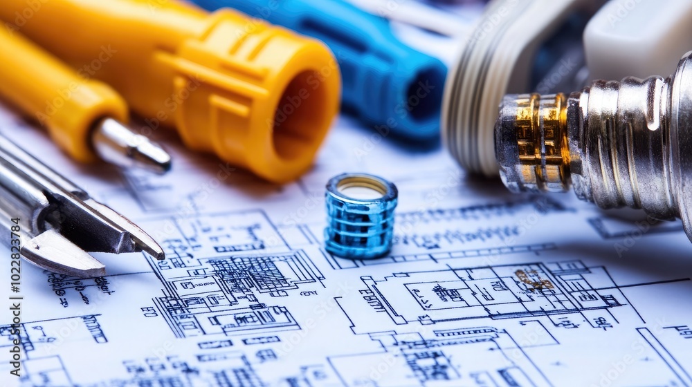 Tools and Electrical Components on Blueprints Tools and Electrical Components on Blueprints