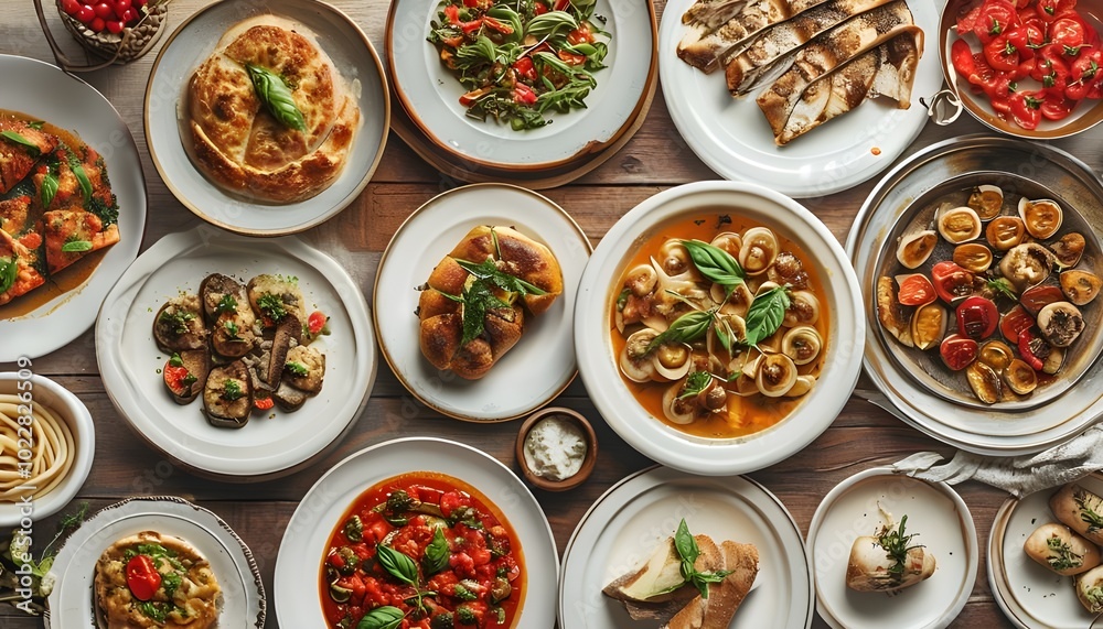 custom made wallpaper toronto digitalassortment of traditional italian dishes italian food 