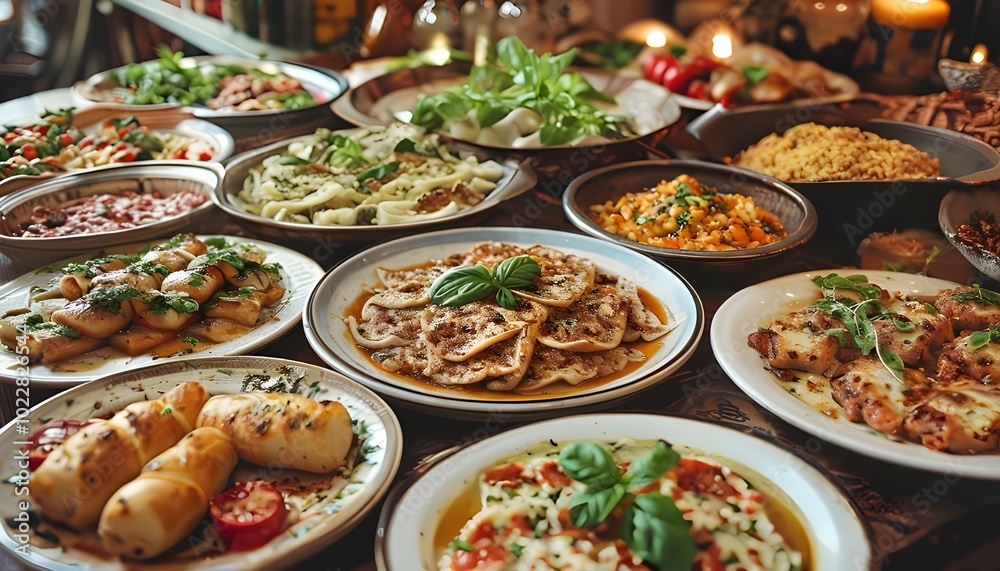 assortment of traditional italian dishes italian food assortment of traditional italian dishes italian food