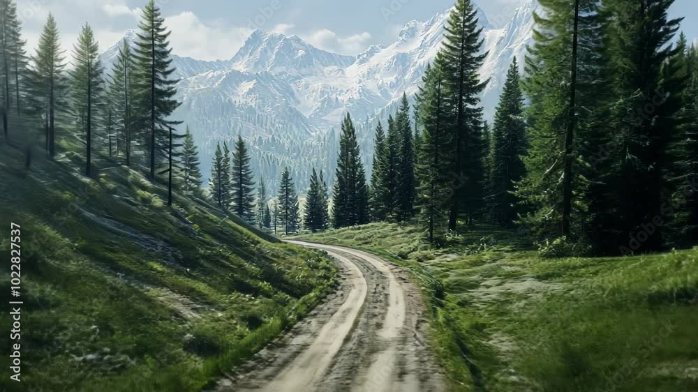 Mountain Road Through Forest Mountain Road Through Forest