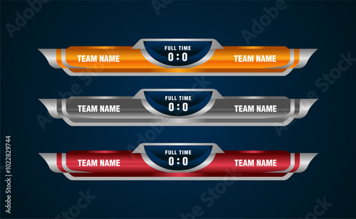 Scoreboard Broadcast Sport Lower Thirds vector template design  sport game soccer football,futsal,basketball