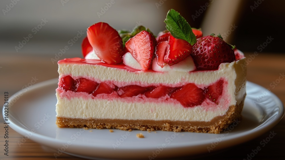 a delectable slice of strawberry cheesecake a delectable slice of strawberry cheesecake