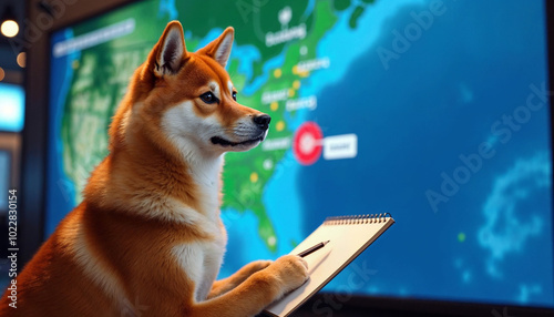 Dog shiba inu be news jurnalis hurricane photo