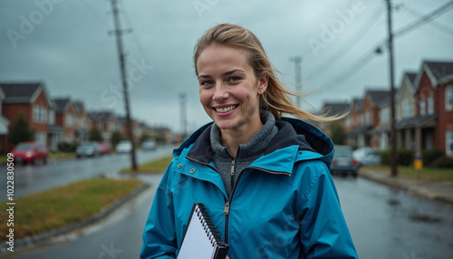 Beautiful woman reporter news jurnalis photo