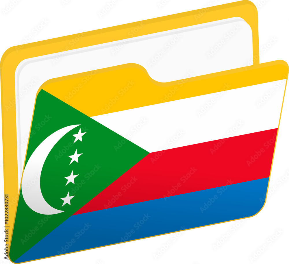 File folder icon with flag of Comoros File folder icon with flag of Comoros