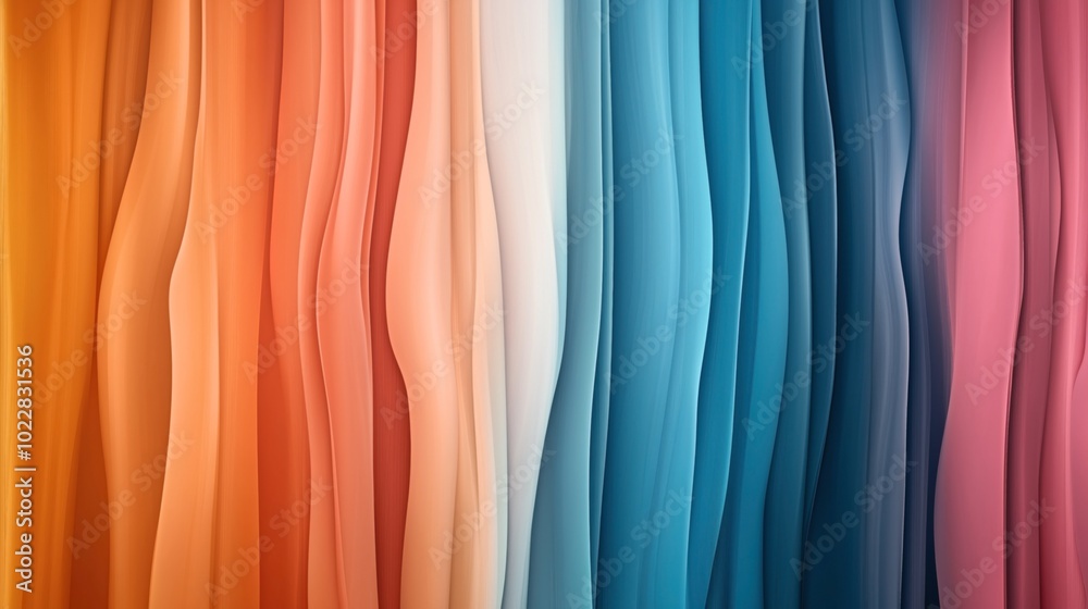 Abstract background with undulating lines in warm and cool tones, ranging from orange, peach, and cream to blue and pink, creating a visually dynamic flow. Abstract background with undulating lines in warm and cool tones, ranging from orange, peach, and cream to blue and pink, creating a visually dynamic flow.
