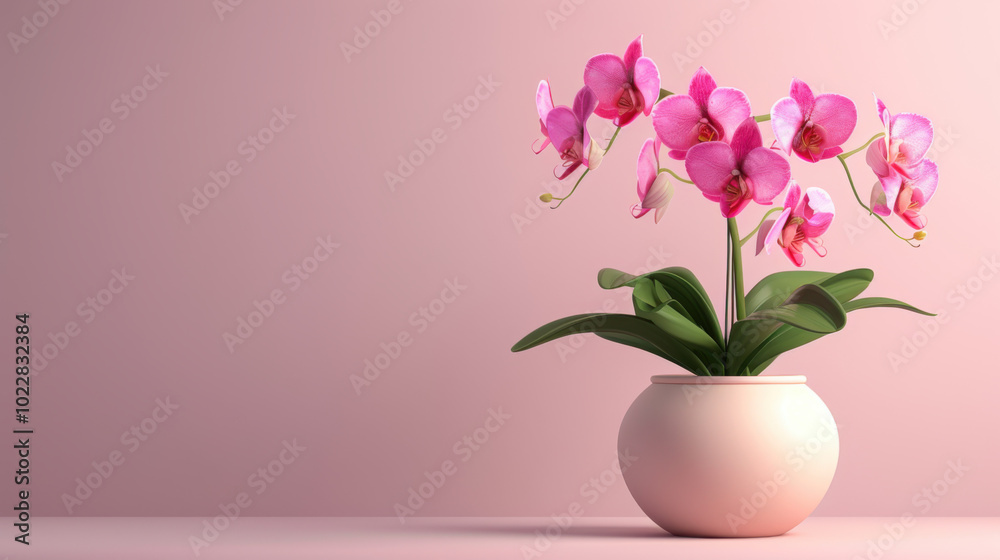 Pink Orchid Flower in a Pot Pink Orchid Flower in a Pot