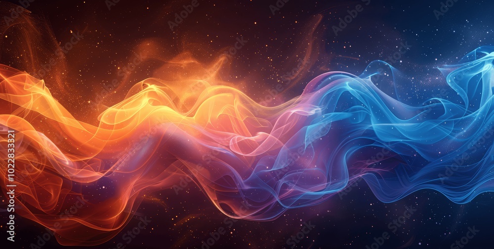 Beautiful abstract orange-blue gradient background with swirling smoke and grainy texture, hyper realistic 4K Beautiful abstract orange-blue gradient background with swirling smoke and grainy texture, hyper realistic 4K