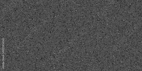 Abstract design with black paper background and terrazzo flooring texture. Terrazzo design with white polished sandstone wall texture. this design are uses for Quartz surface white.