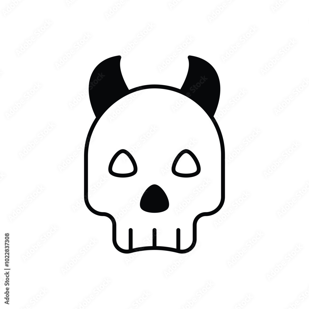 Fototapeta premium Devil Skull vector icon