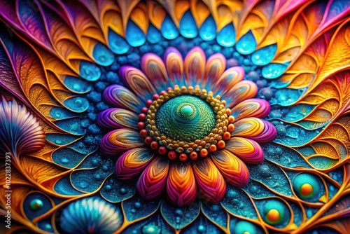 Unusual Abstract Art Piece Featuring Vibrant Colors and Intricate Patterns for Creative Inspiration