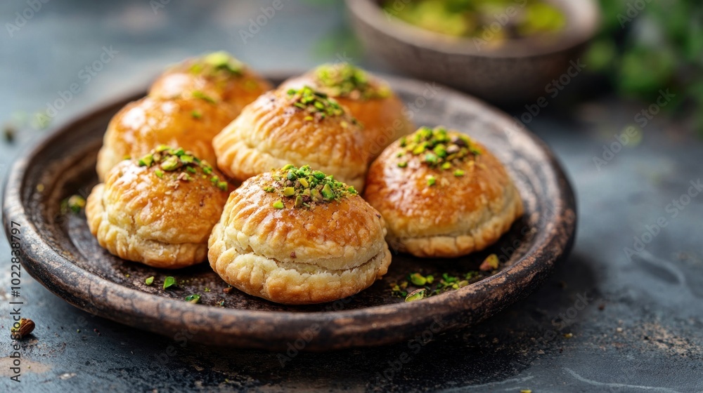 Delicious Pastry with Pistachio Topping Delicious Pastry with Pistachio Topping