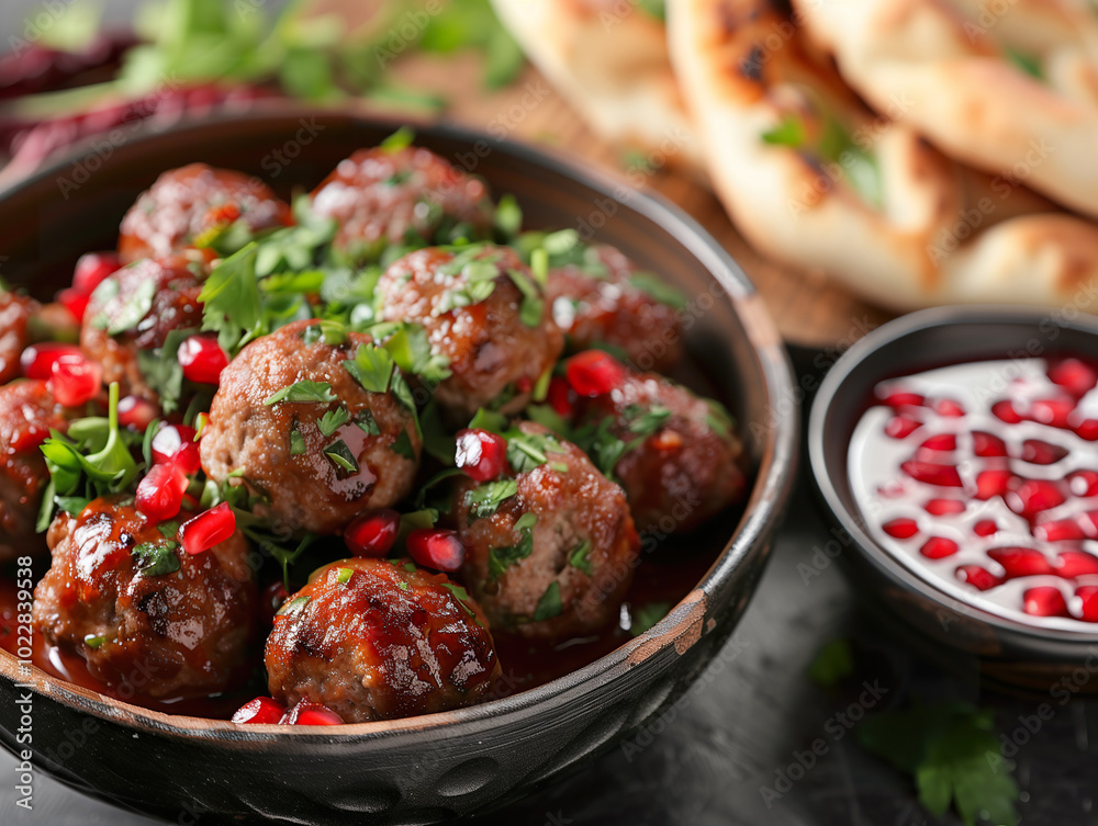 Grilled Meatballs with Herbs and Pomegranate Grilled Meatballs with Herbs and Pomegranate
